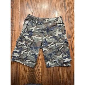 American Eagle Mens Flex Camouflage Cargo Shorts Green Brown Size 28 Camo